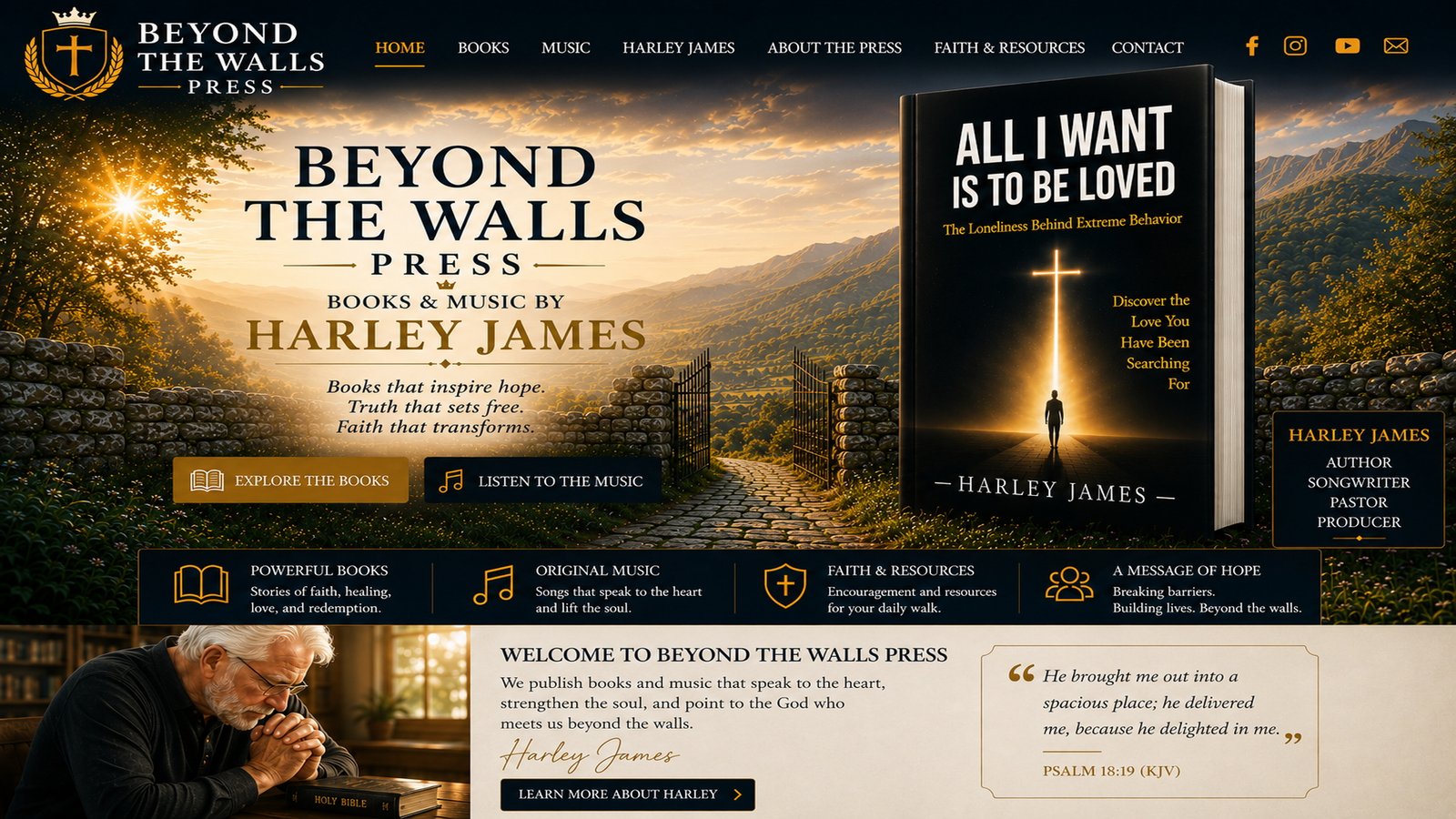 Beyond the Walls Press homepage design