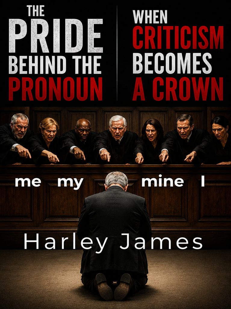 Front cover of The Pride Behind the Pronoun by Harley James, a Christian book about criticism and hidden pride.